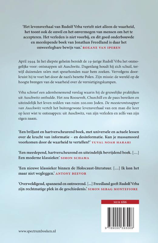 De meesterontsnapper van Auschwitz achterkant