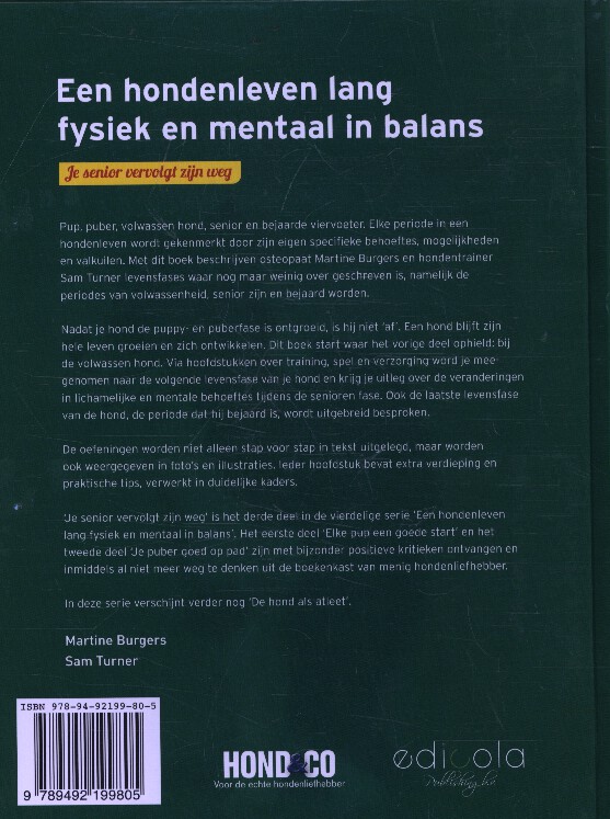 Een hondenleven lang fysiek en mentaal in balans 3 - Je senior vervolgt zijn weg achterkant