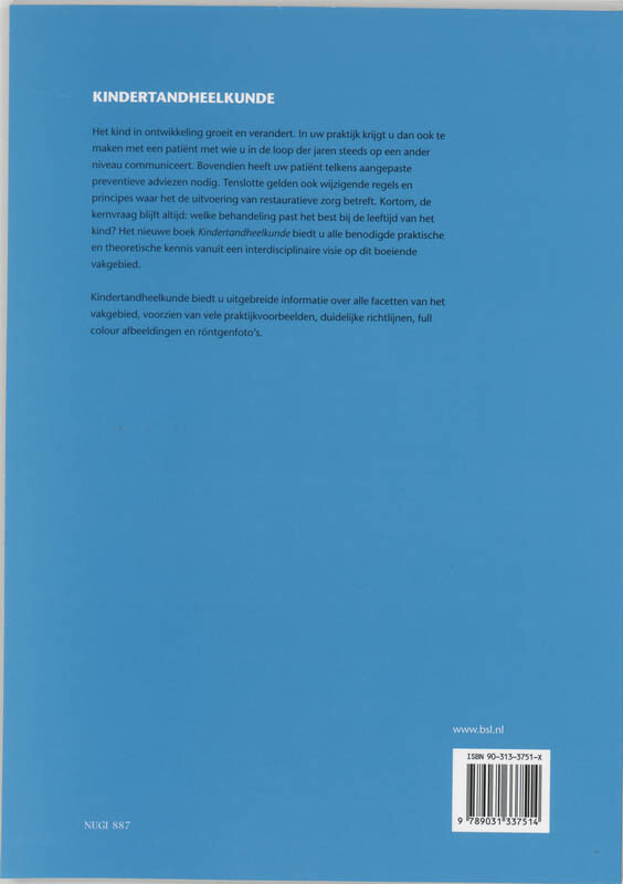 Kindertandheelkunde Studenteneditie 2 achterkant
