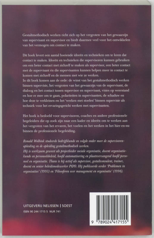 Gestalt in supervisie / PM-reeks Gestalt in supervisie / PM-reeks achterkant