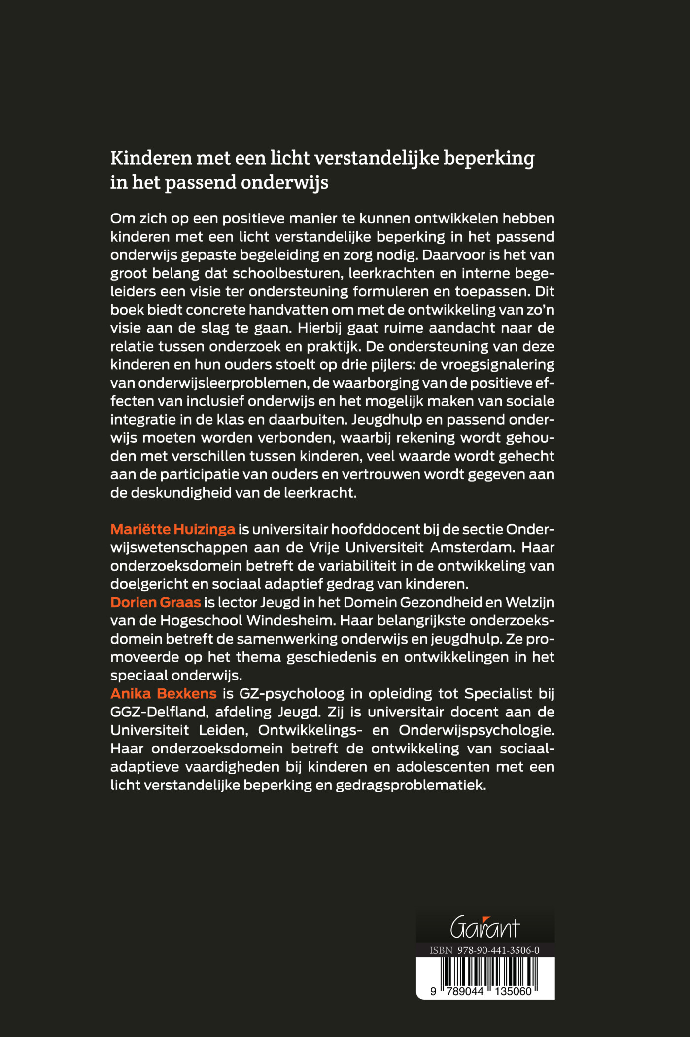 Kinderen met een licht verstandelijke beperking in het passend onderwijs achterkant