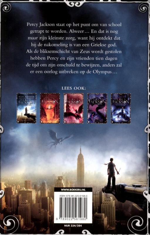 Percy Jackson en de Olympiërs 1 achterkant