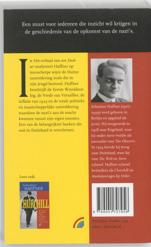 Het verhaal van een Duitser 1914-1933 / Rainbow paperback / 953 achterkant