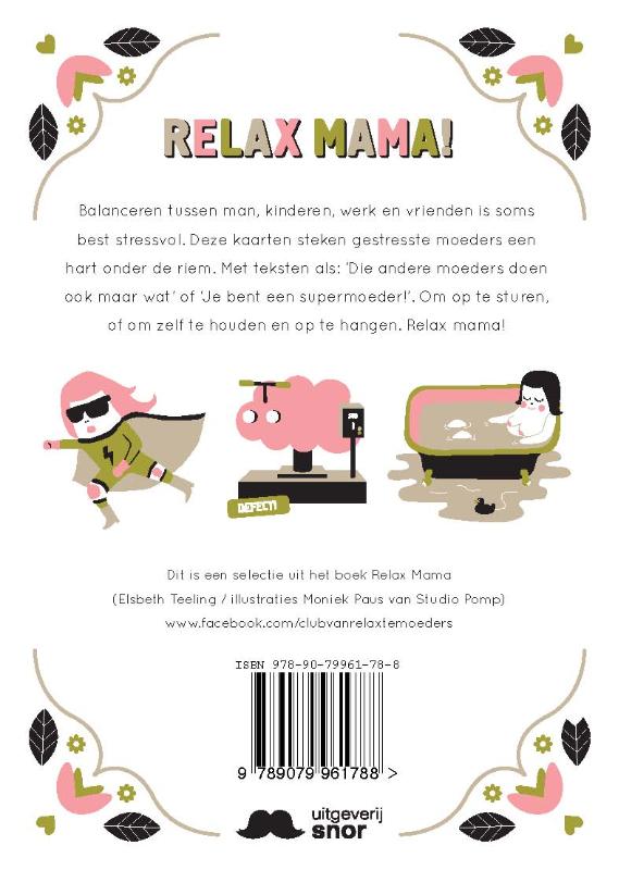 Relax mama postkaarten achterkant