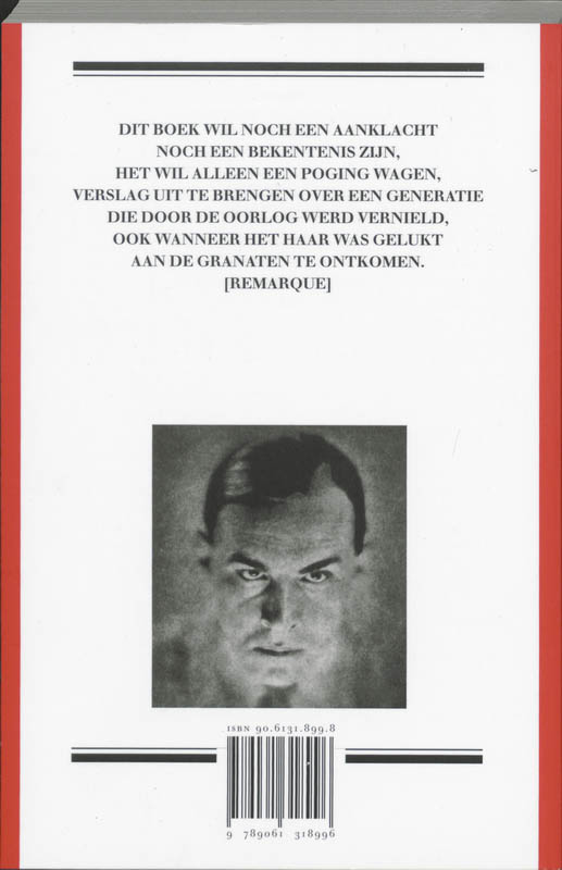 Van het westelijk front geen nieuws achterkant