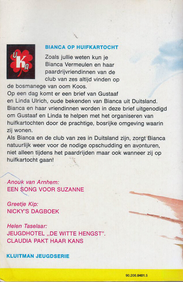 Bianca op huifkartocht / Kluitman jeugdserie achterkant