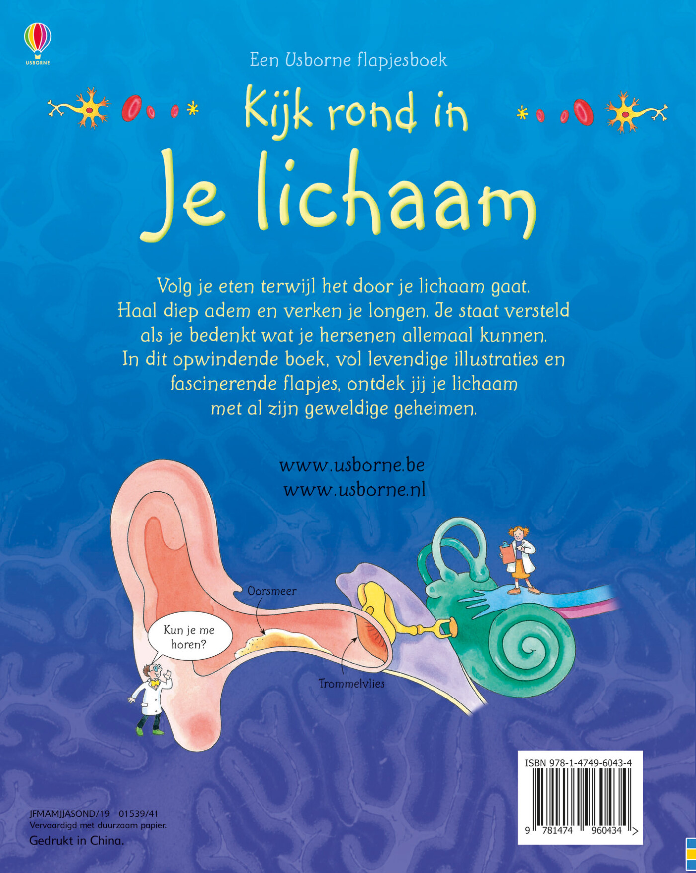 Kijk rond in je lichaam / Een Usborne flapjesboek achterkant