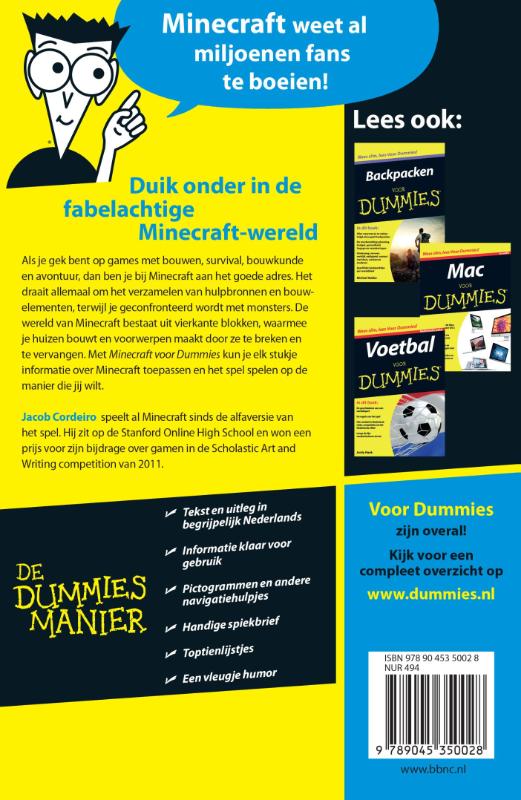 Minecraft voor Dummies achterkant