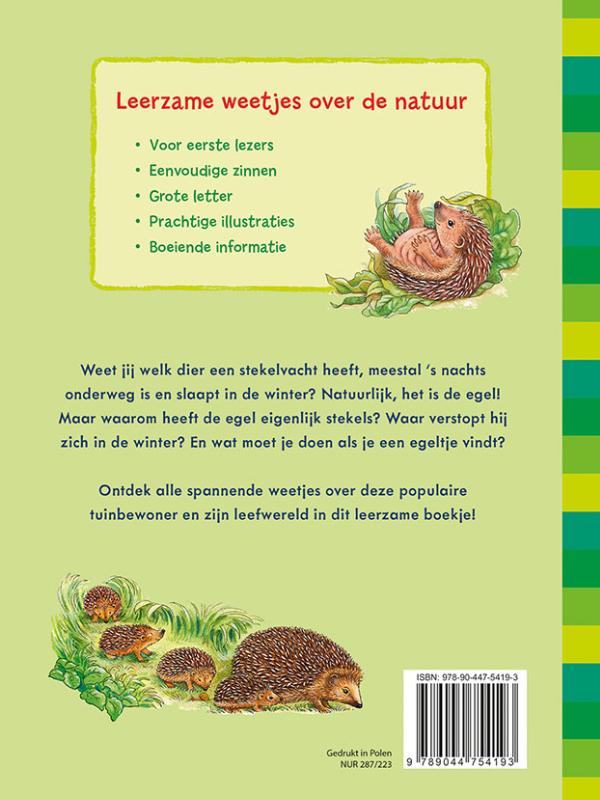 De egel / Zo leven de dieren achterkant
