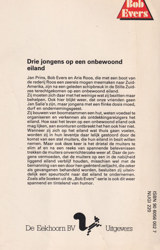 Drie jongens op een onbewoond eiland / Bob Evers-serie / 2 achterkant