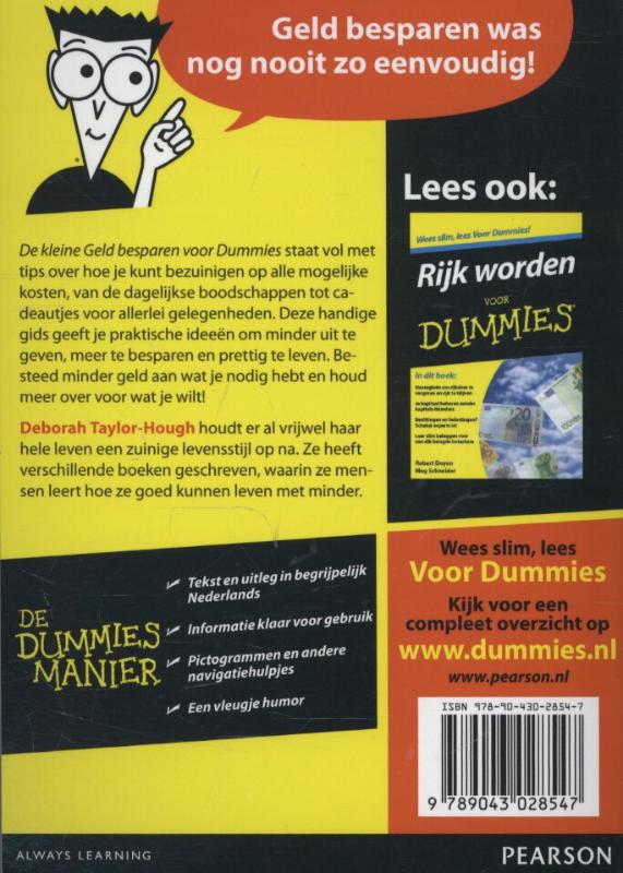 Voor Dummies - De kleine geld besparen voor Dummies achterkant