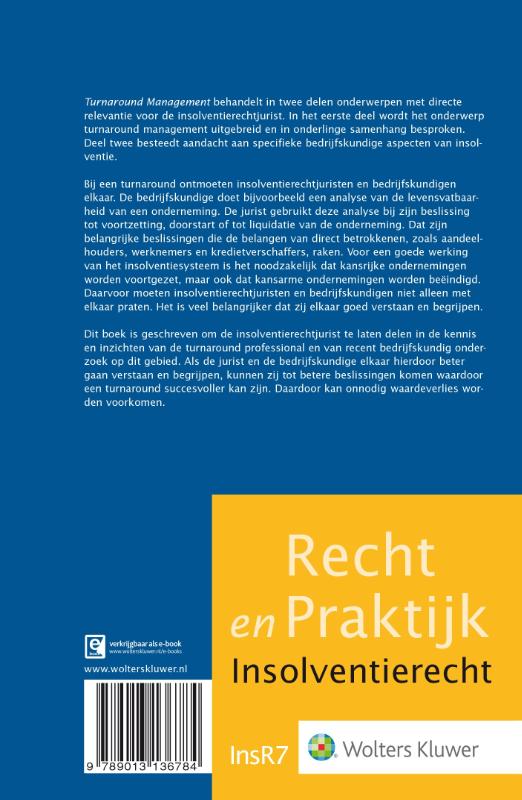 Recht en Praktijk - Insolventierecht InsR7 -   Turnaround management achterkant