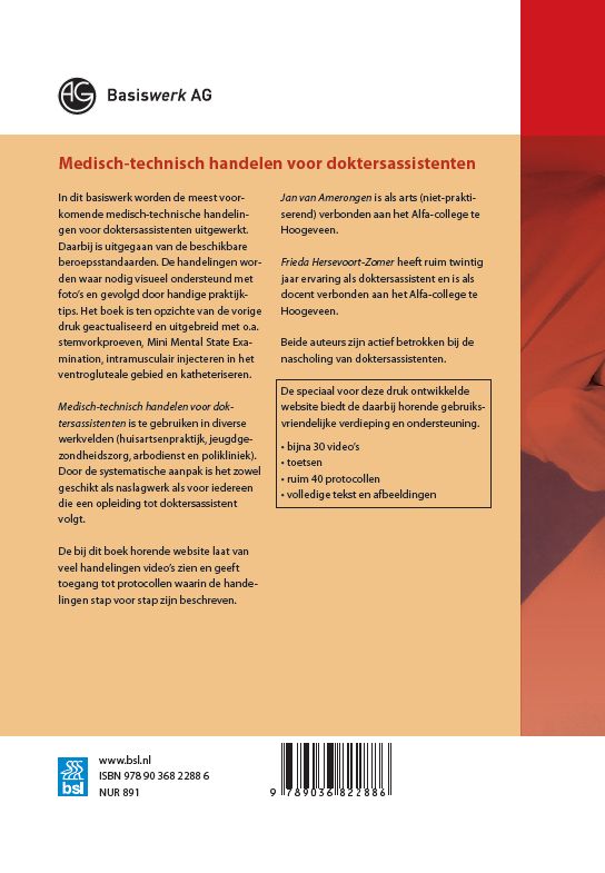 Medisch-technisch handelen voor doktersassistenten / Basiswerk AG Medisch-technisch handelen voor doktersassistenten / Basiswerk AG achterkant