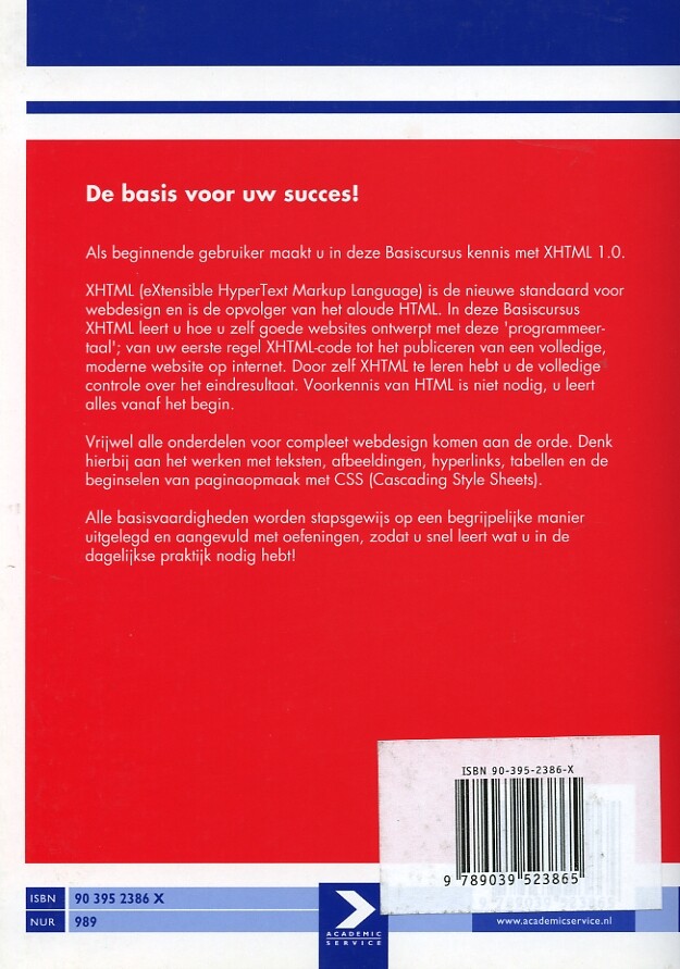 BASISCURSUS(u) XHTML 1.0 achterkant