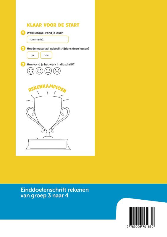 Einddoelenschrift rekenen groep 3 - Klaar voor de start (van groep 3 naar 4)(set a 5 ex) achterkant