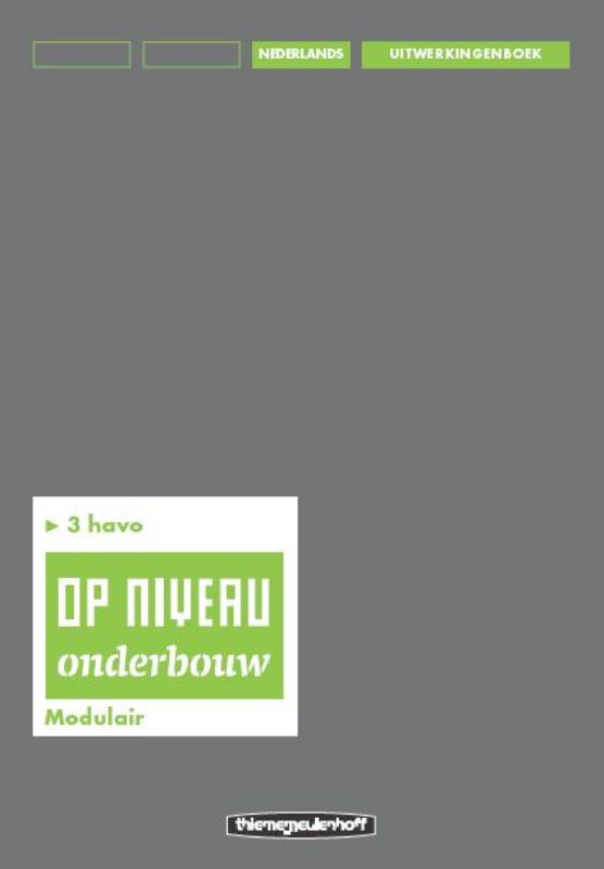 boekenbalie_9789006109733_cover Op niveau 3 havo Uitwerkingenboek/Modulair