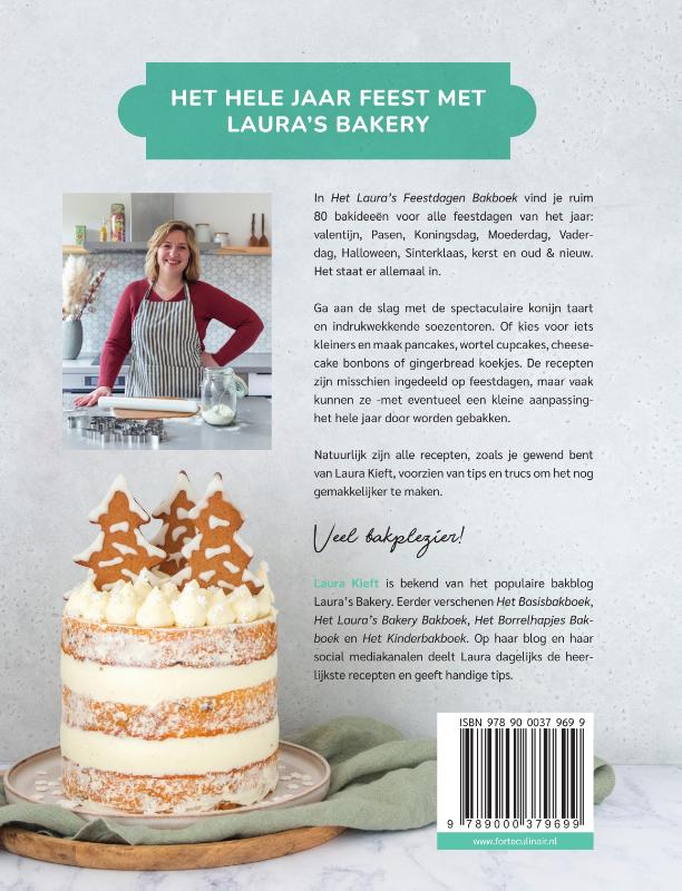 Het Laura's Bakery Feestdagen Bakboek achterkant