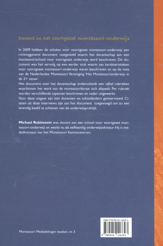 Docent in het voortgezet montessori-onderwijs achterkant