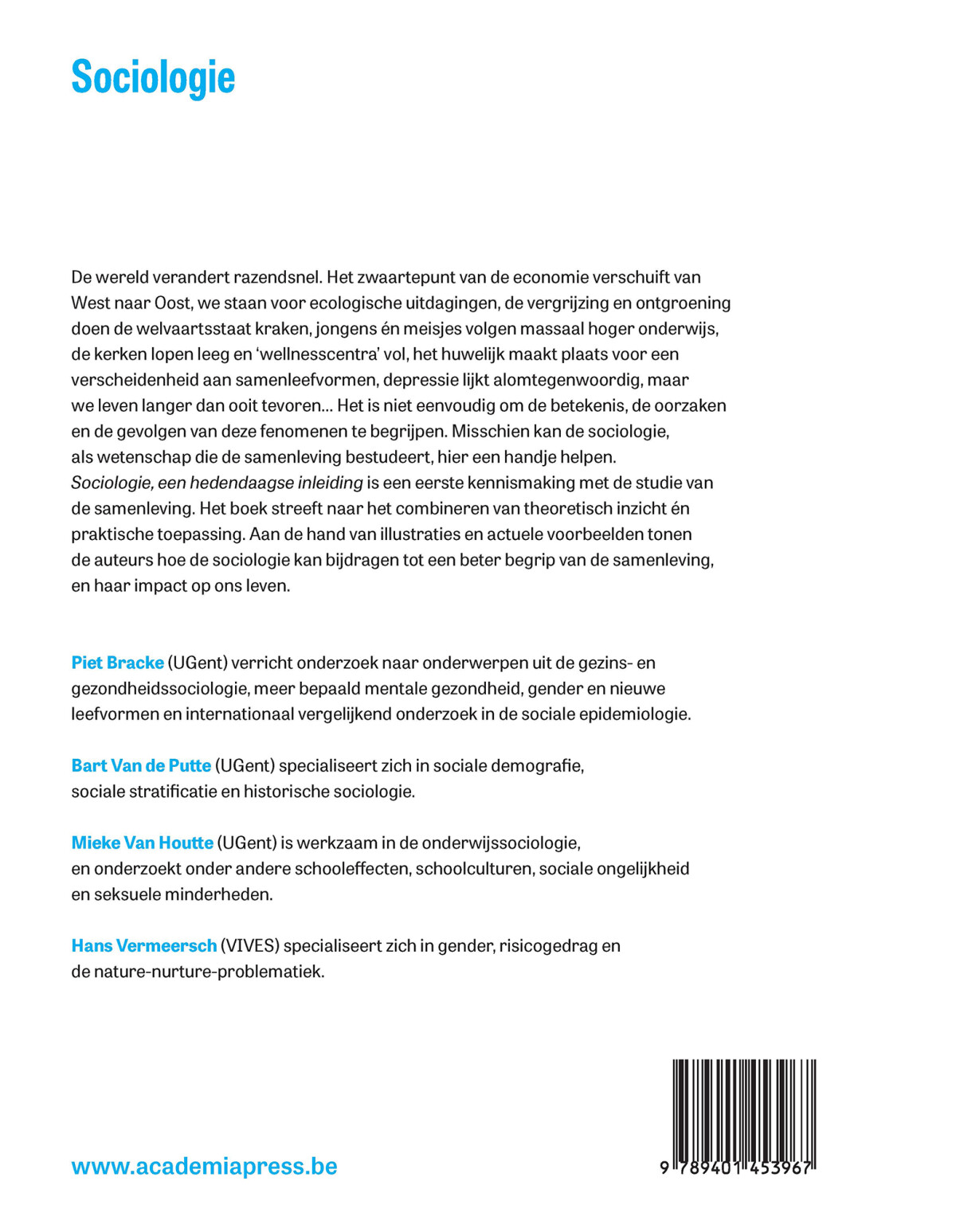 Sociologie Sociologie achterkant