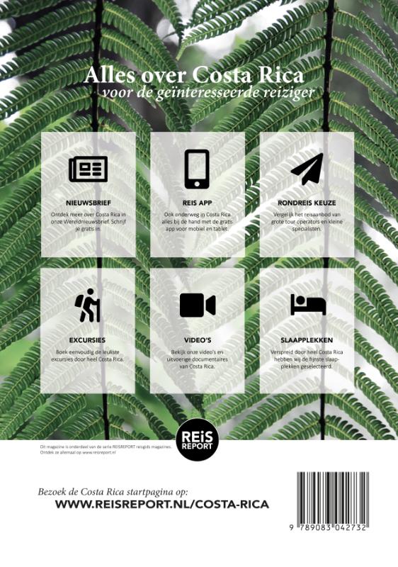 Costa Rica reisgids magazine / Reisreport reisgids magazines achterkant