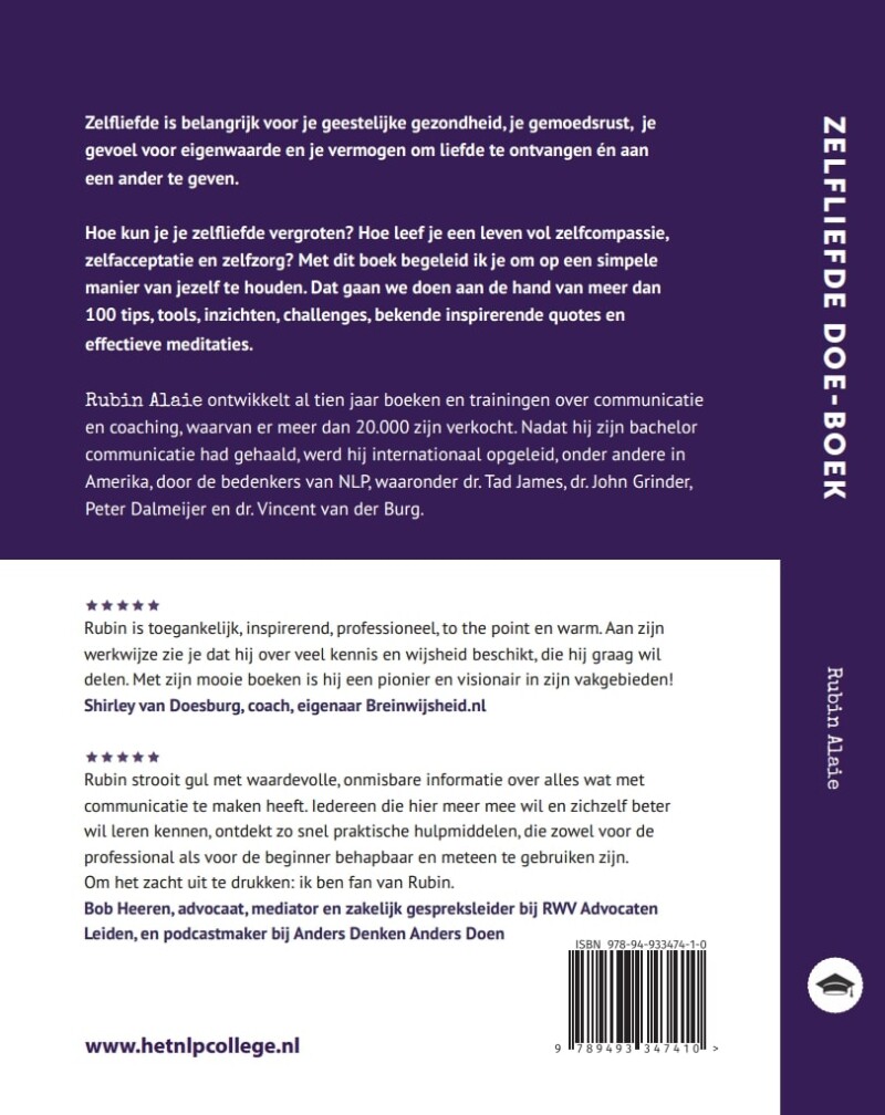 Zelfliefde doe-boek achterkant