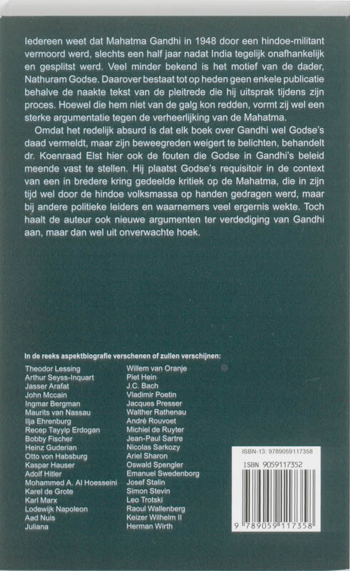 Mahatma Gandhi / Aspekt Biografie achterkant