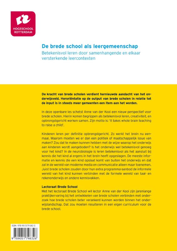 De brede school als leergemeenschap achterkant