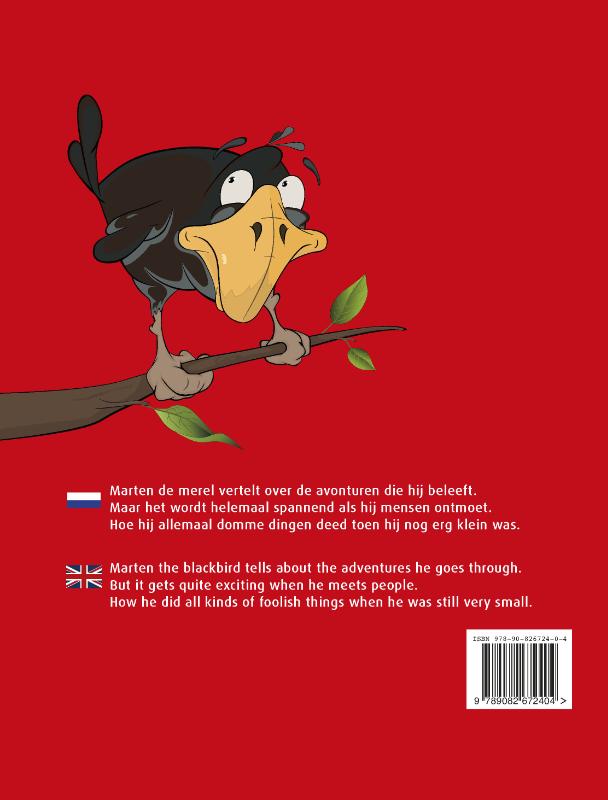 Marten de eigenwijze merel achterkant