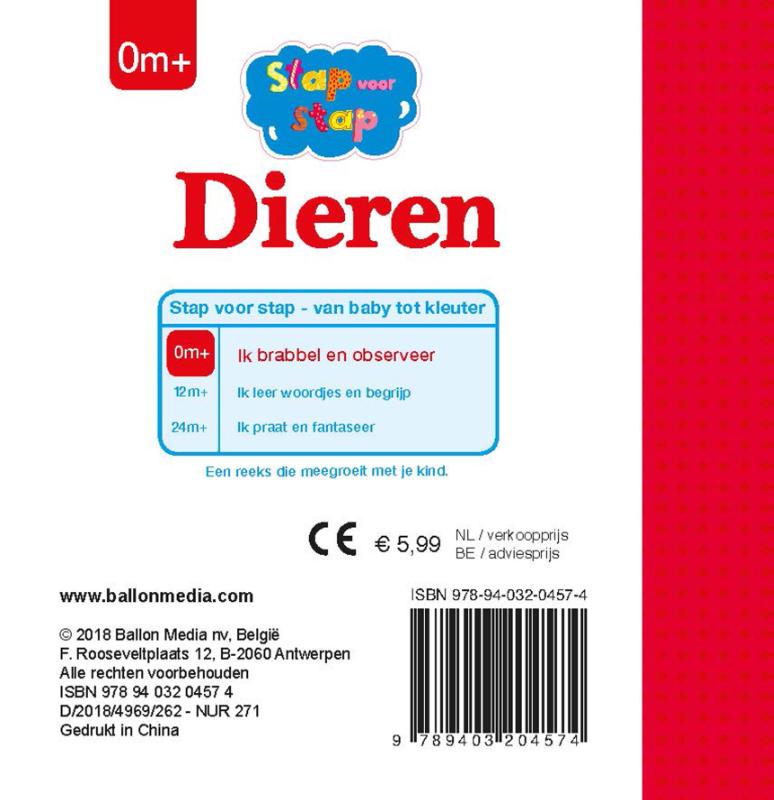 Buggyboekje Dieren / Stap voor stap / 0 achterkant