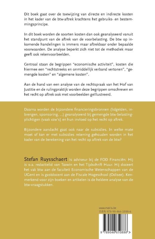 Kostensoorten en btw achterkant