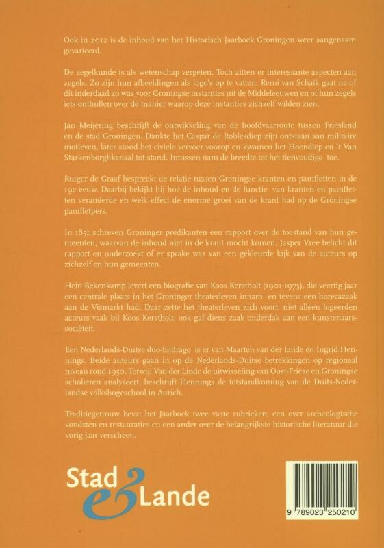 Historisch Jaarboek Groningen 2012 achterkant
