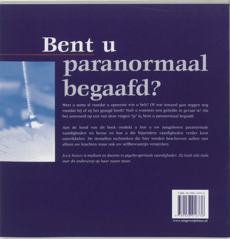 Bent U paranormaal begaafd ? achterkant