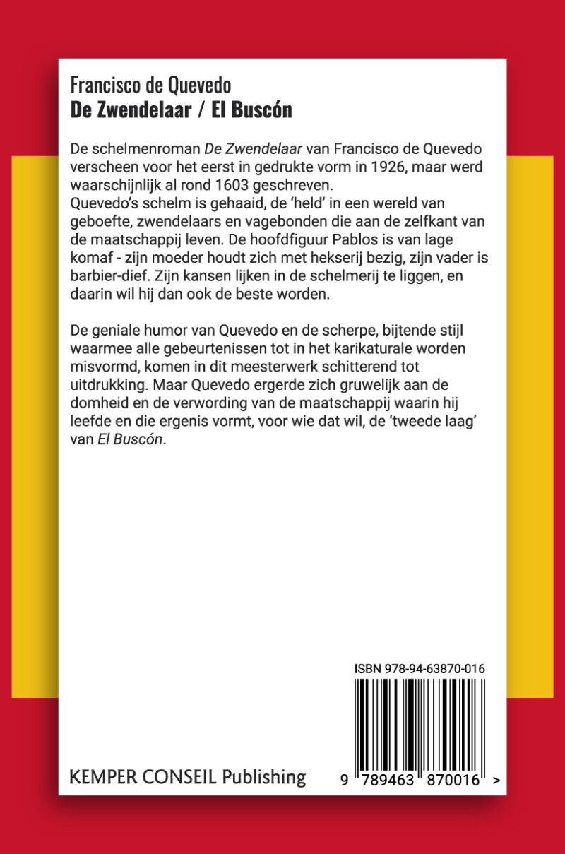 De Zwendelaar / El Buscón / Tweetalig achterkant