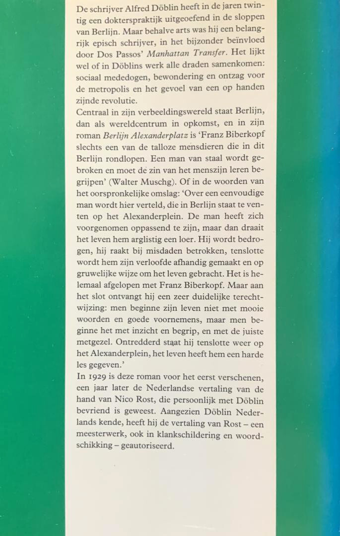 Berlijn Alexanderplatz / Grote bellettrie serie achterkant