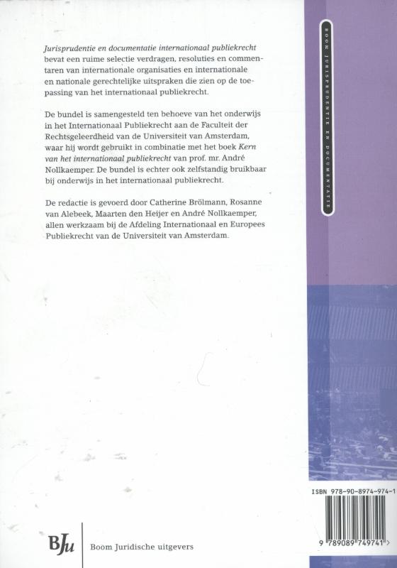 Jurisprudentie en documentatie internationaal publiekrecht / Boom Jurisprudentie en documentatie Jurisprudentie en documentatie internationaal publiekrecht / Boom Jurisprudentie en documentatie achterkant