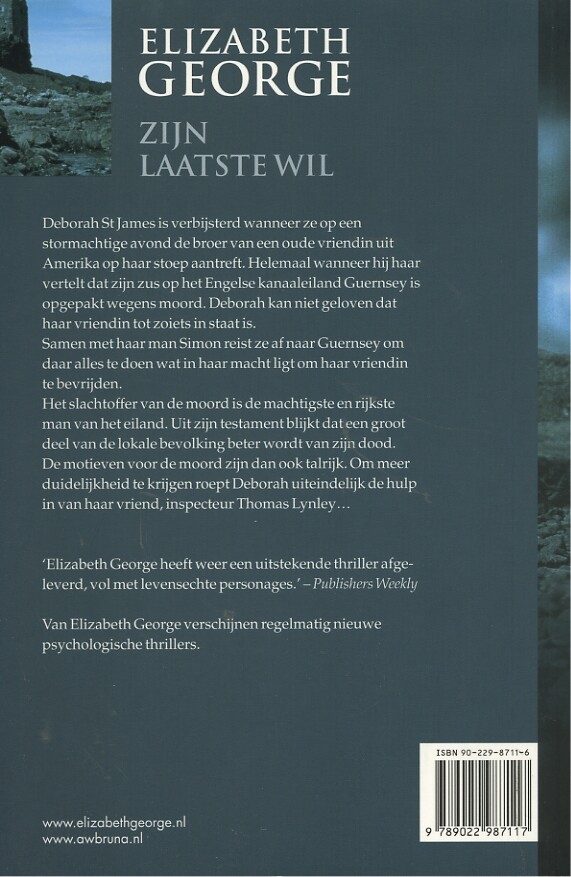Zijn laatste wil / Inspecteur Lynley-mysterie / 12 achterkant