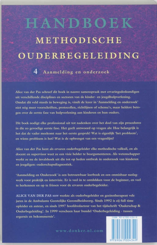 Handboek methodische ouderbegeleiding / 4 Aanmelding en onderzoek / Handboek methodische ouderbegeleiding / 4 achterkant