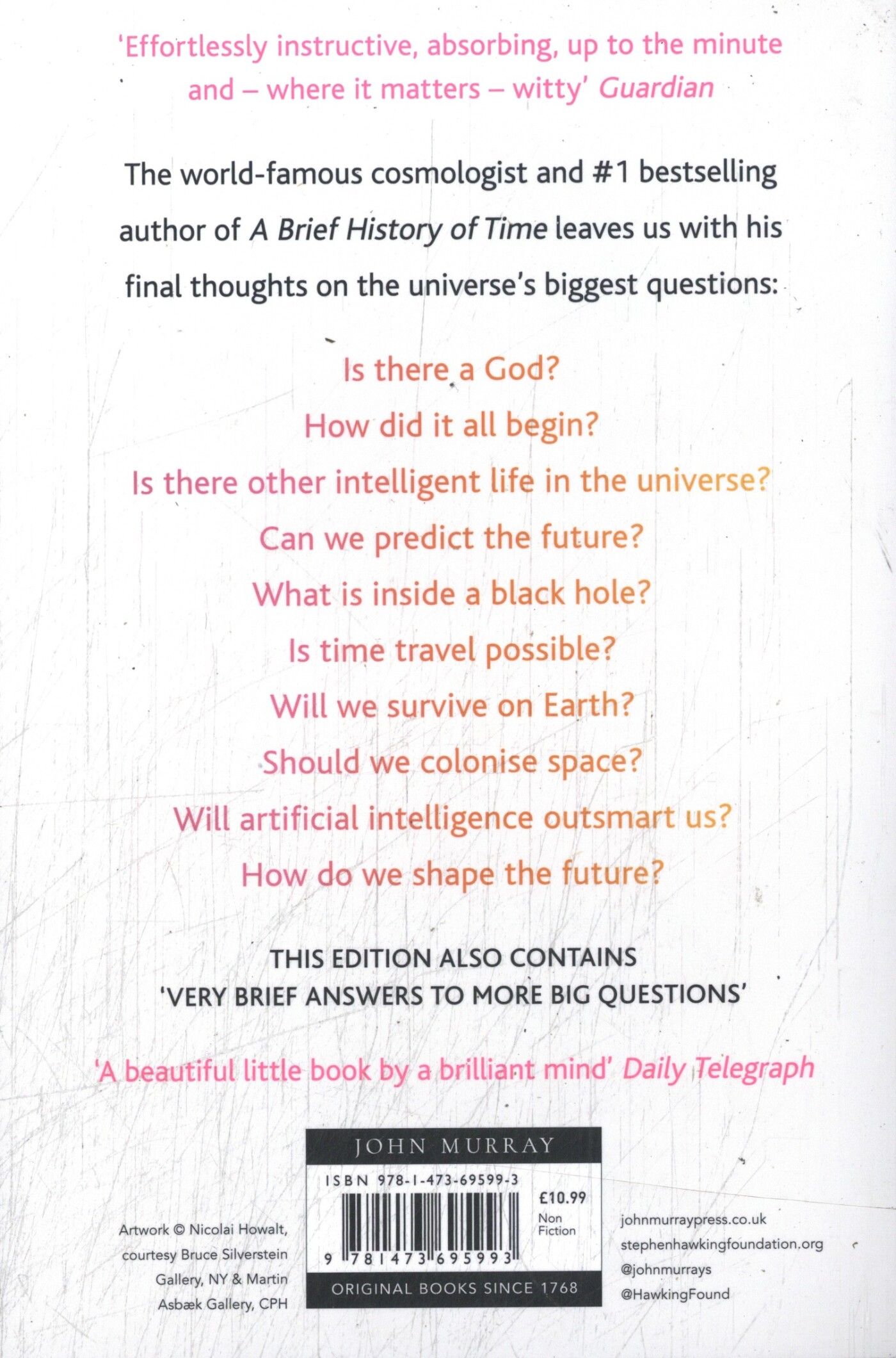 Brief answers to the big questions achterkant