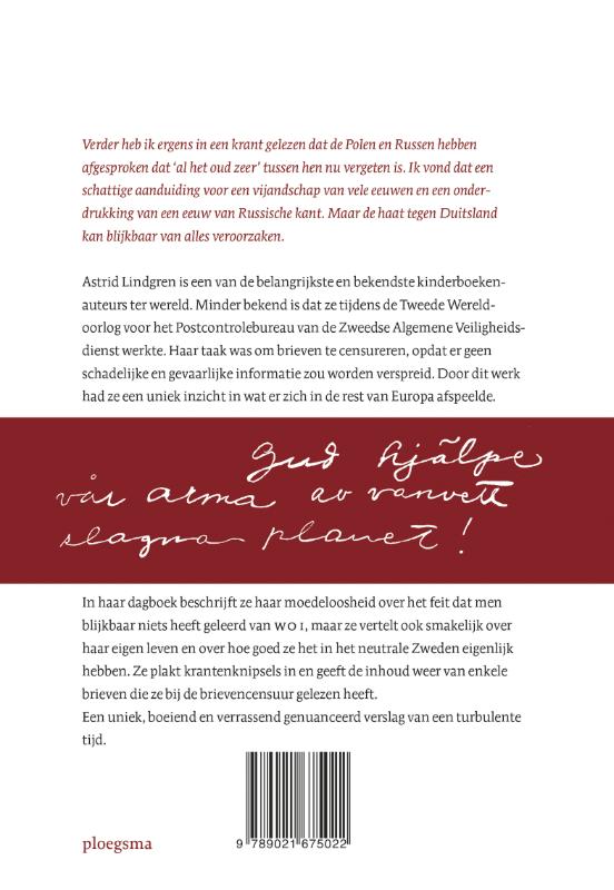 Oorlogsdagboek achterkant