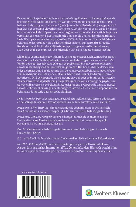 Compendium Vennootschapsbelasting achterkant