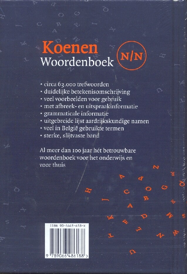 Koenen woordenboek Nederlands achterkant