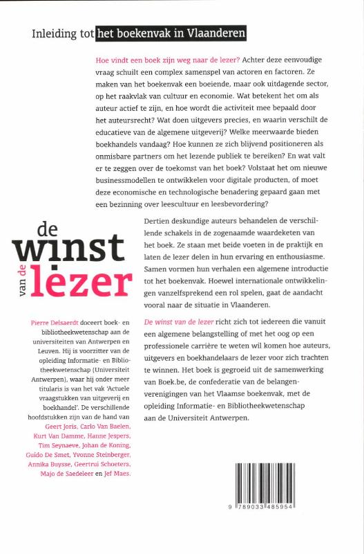 De winst van de lezer achterkant