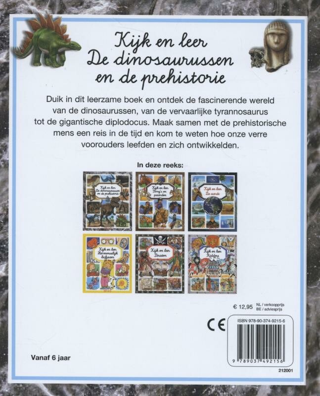 De dinosaurussen en de prehistorie / Kijk en leer achterkant