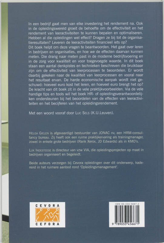Rendement van leeractiviteiten achterkant