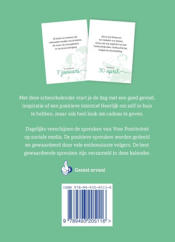 Voor Positiviteit Scheurkalender 2023 - positieve spreuken achterkant