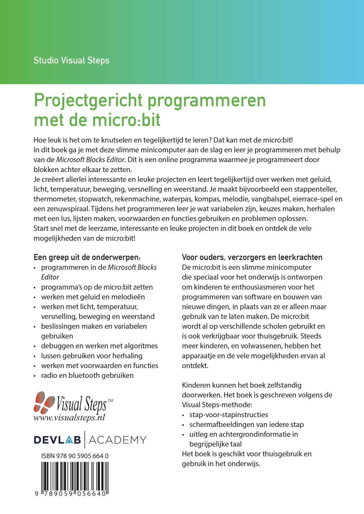Projectgericht programmeren met de micro:bit achterkant