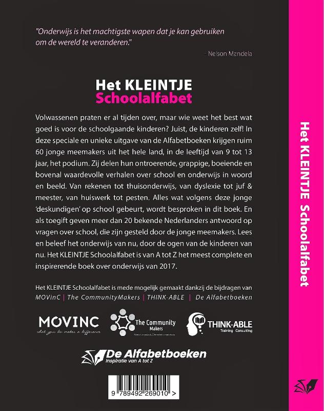 Het KLEINTJE schoolalfabet / De Alfabetboeken achterkant