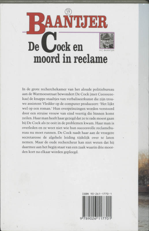 De Cock en moord in reclame / Baantjer / 59 achterkant