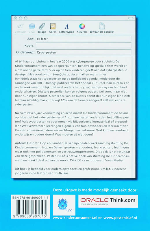 Pesten Is Laf, Cyberpesten Is Laffer Pesten is laf, cyberpesten is laffer / Its4kids / 4 achterkant