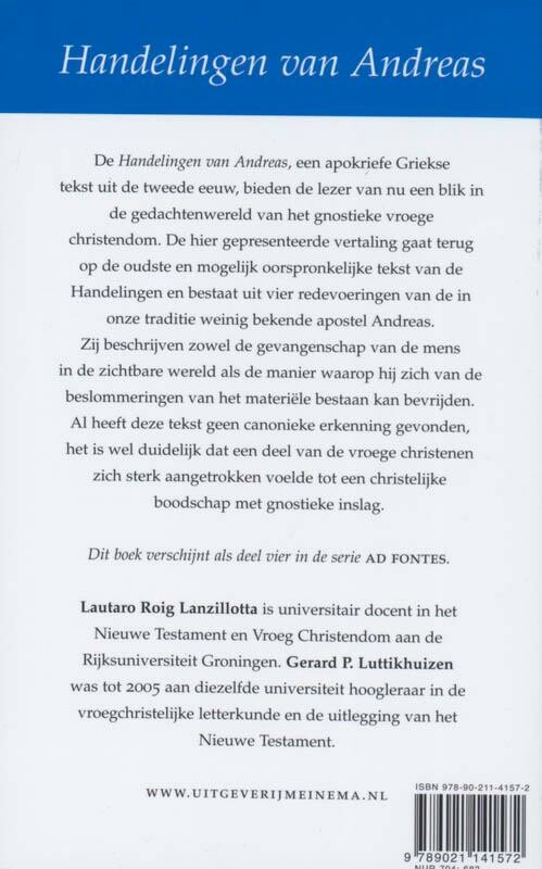 Handelingen van Andreas / Ad Fontes / 4 achterkant